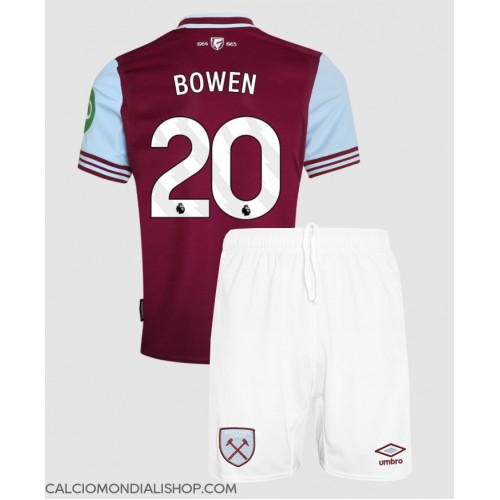 Maglie da calcio West Ham United Jarrod Bowen #20 Prima Maglia Bambino 2024-25 Manica Corta (+ Pantaloni corti)